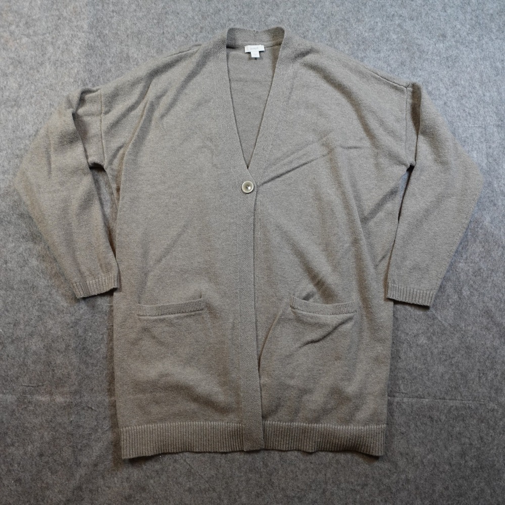 J. Jill Cardigan Womens Large Gray Button Front Tunic Knit Long Sleeve